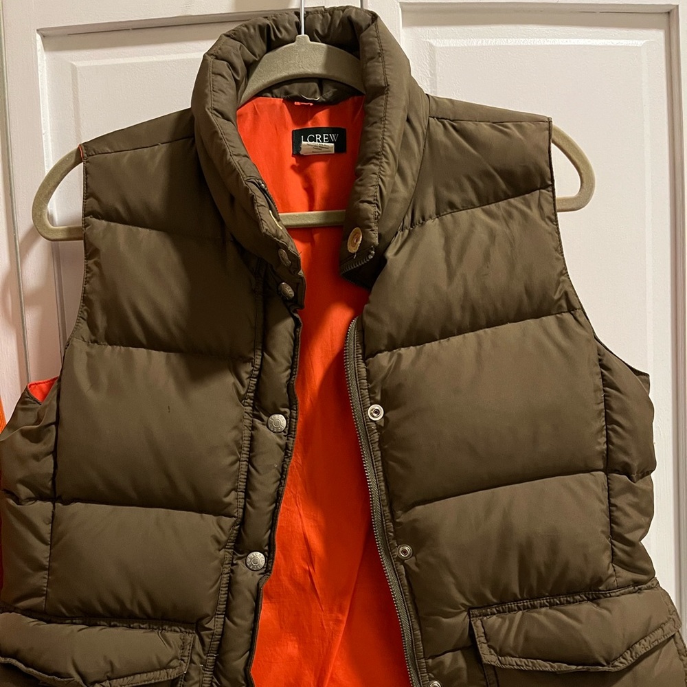 J. Crew Olive Puffer Vest